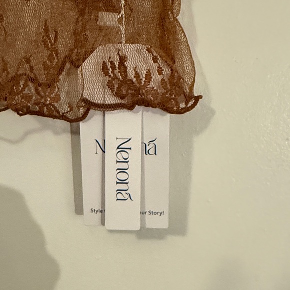 Sheer Brown Lace Sleeveless Top - Picture 2 of 4